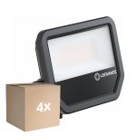 Confezione Multipack 4x Ledvance Proiettore LED Aluminium Nero 41W 6000lm 100D - 865 Luce Del Giorno | IP66 - Simmetrico