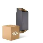 Confezione Multipack 10x Nordlux Nico Luce Da Parete Aluminium Nero Up & Down | Adatto per 2x GU10